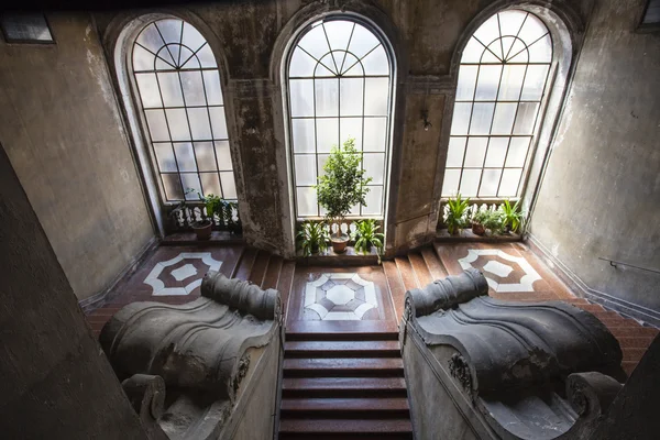 Intérieur Ancien Palazzo Palais Ville Palerme Sicile Italie Europe — Photo