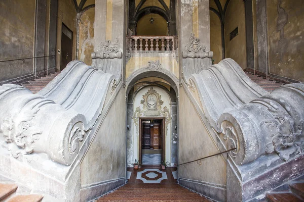 Interieur Van Een Oude Palazzo Stadspaleis Palermo Sicilië Italië Europa — Stockfoto