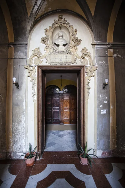 Intérieur Ancien Palazzo Palais Ville Palerme Sicile Italie Europe — Photo