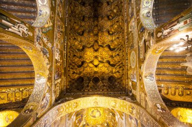 Palazzo dei Normanni (Norman Sarayı) - Palermo - Sicilya - İtalya yılında Capella Palatina iç