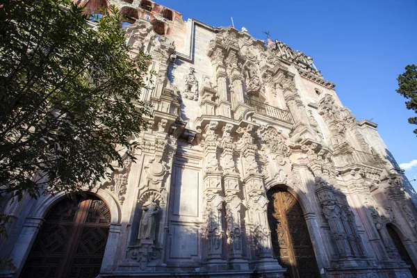Gevel van de Templo de la Compania de Jesus kerk in Guanajuato, Mexico (Noord-Amerika) — Stockfoto