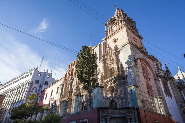 Facade of the Templo de la Compania de Jesus church in Guanajuato, Mexico (North America) — Stock Photo, Image