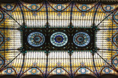 Gran Hotel Mexico City, Meksika (Kuzey Amerika Meksika şehir lobisinde renkli cam tavan)