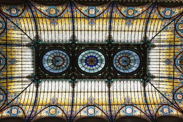 Plafond vitré dans le hall du Gran Hôtel de la ville de Mexico à Mexico, Mexique (Amérique du Nord ) — Photo