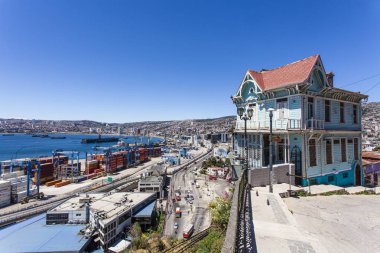 Valparaiso şehir Ascensor Artilleria Asansör, Valparaiso, Şili (Güney Amerika üzerinden, görüntüleme)