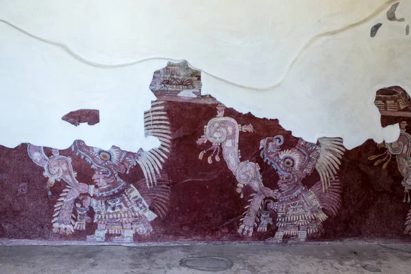 Teotihuacan, Meksika içinde Tepantitla Saray harap içinde duvar resimleri-Kuzey Amerika — Stok fotoğraf