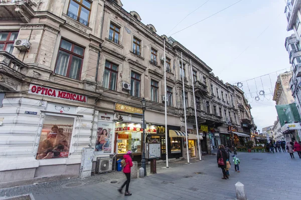 Winkelstraat Boekarest Roemenië Europa — Stockfoto