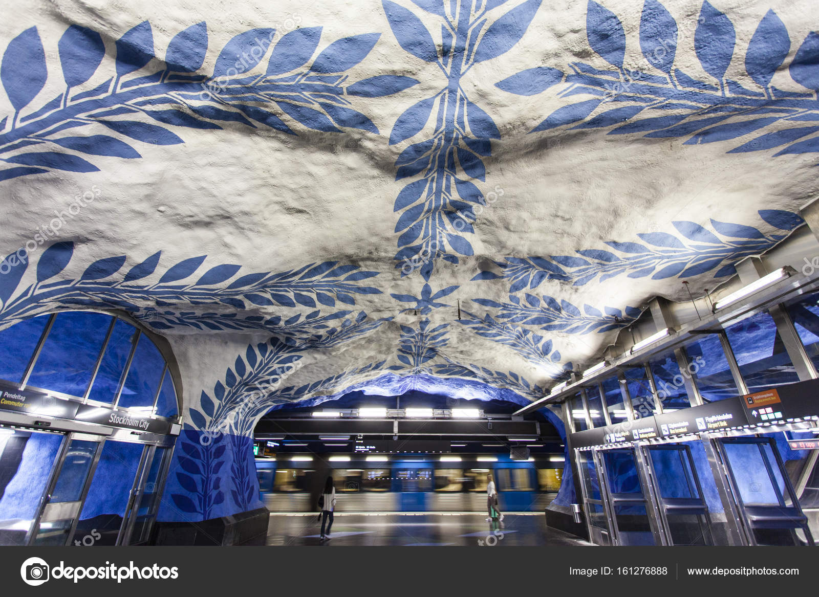 The Beautiful Blue And White Decorated Metro Station T Centralen