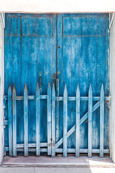 Old Blue Wooden Door Cienfuegos Cuba — Stock Photo, Image