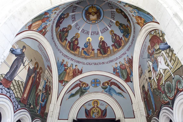Rico Domo Decorado Iglesia San Jorge Kashveti Tiflis Georgia Euope — Foto de Stock