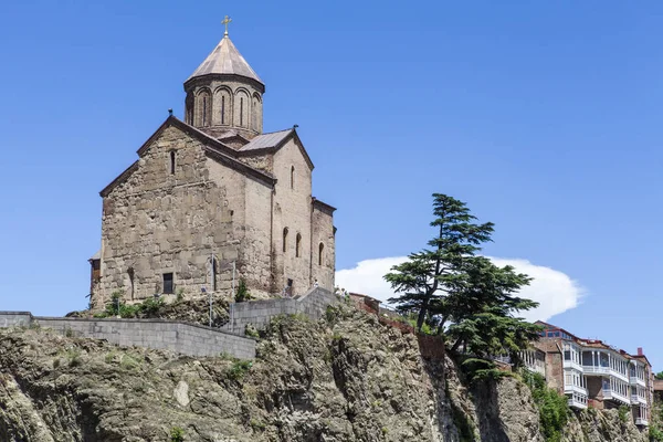 Iglesia Virgen Metekhi Tiflis Georgia Europa — Foto de Stock