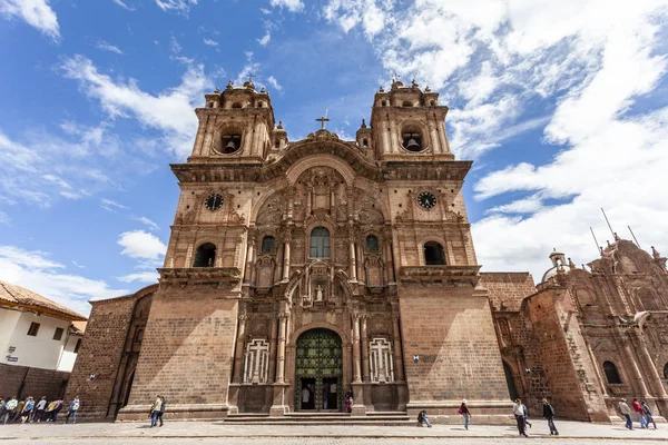 Igreja Iglesia de la Compania de Jesus na Plaza de Armas em Cuzco, Peru — Fotografia de Stock