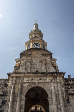 Cartagena de Indias 'taki Saat Kulesi Anıtı (Monumento Torre Del Reloj) - Güney Amerika
