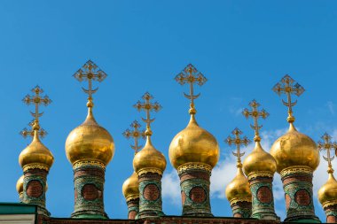 Terem Sarayı 'nın altın kubbeleri, Kremlin, Moskova, Rusya - Avrupa