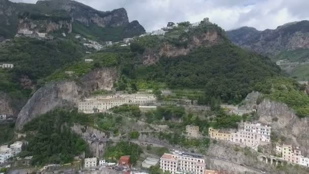 Luchtfoto video van Amalfi, Italië — Stockvideo