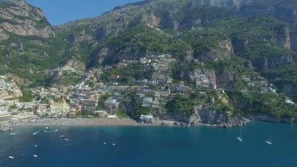 Lotnicze wideo Positano, Włochy — Wideo stockowe