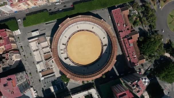 Aerial view. The Plaza de Toro. — Stock Video