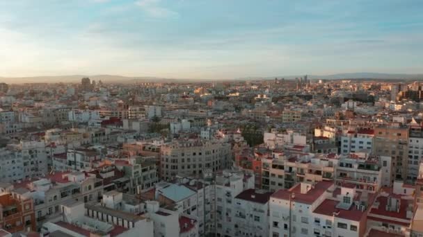 Luchtfoto 's. Epic Valencia, Spanje, Gehele stad. — Stockvideo