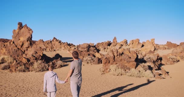 Marcher à la surface de Mars. Concept futuriste de colonisation et d'exploration spatiale . — Video