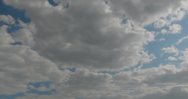 タイムラプスだ。青い空に動く雲。青い空だ。雲だ。白い雲と青い空. — ストック動画