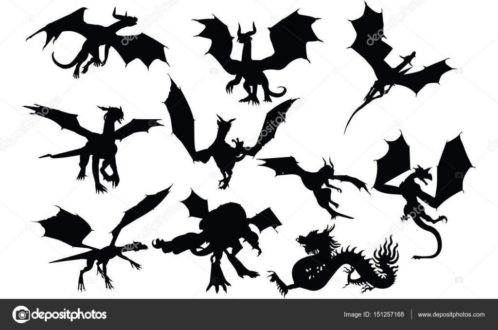 Download Dragon Silhouette vector illustration — Stock Vector ...