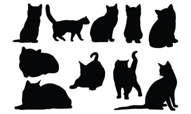 kedi silueti vektör çizimi