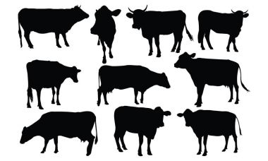 Cow Silhouette vector illustration clipart