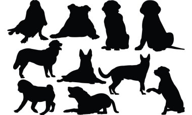 köpek silueti vektör çizimi