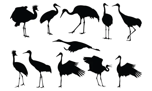 Stock vector Crane Silhouette vector illustration