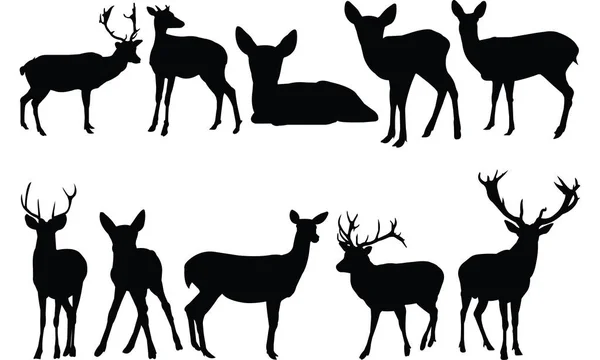 Deer Silhouette vector illustration — Stock Vector