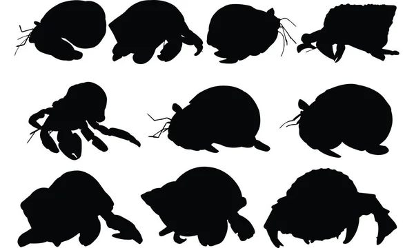 Hermit Crab Silhouette เวกเตอร์ภาพ — ภาพเวกเตอร์สต็อก