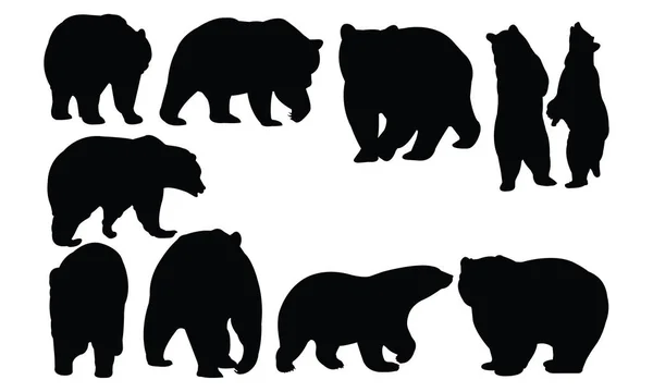 クマのシルエットベクトルイラスト — ストックベクタ