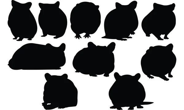 Hamster Silhouette Vector Illustration — Stock Vector