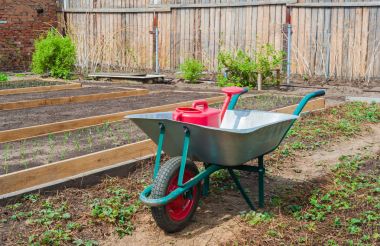 Bahçe sepeti ve sulama olabilir