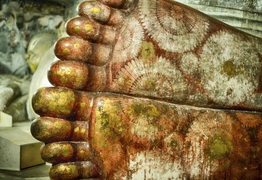 Buddha's Feet In Dambulla Cave Temple clipart