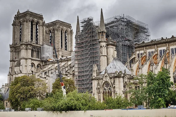 Notre Dame After The Fire Stock Obrázky