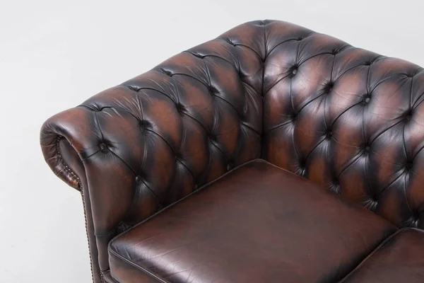 Fotel krzesło skórzane antyczne — Zdjęcie stockowe