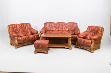 Antika deri sandalye koltuk