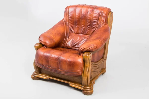 Antique leather chair armchair — Stock Photo, Image