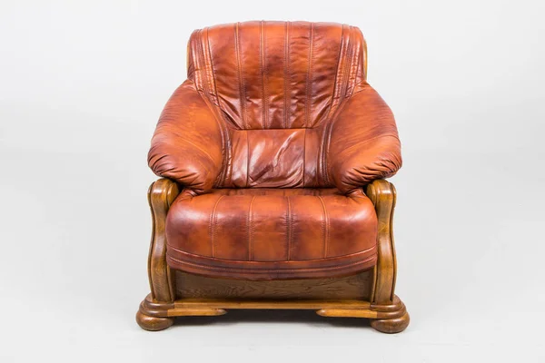 Sessel aus antikem Leder — Stockfoto