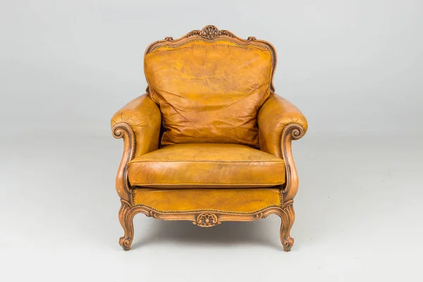 Antique Leather armchair with shadows