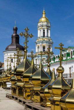 Kiev, Ukrayna - 17 Nisan 2017: Lavra haçlar, 17 Nisan 2017