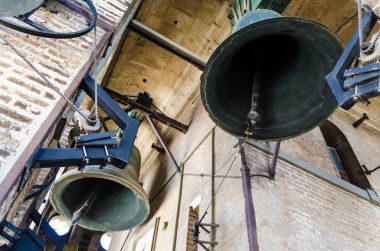  Çan eski kule Giralda, katedral, Sevilla, İspanya