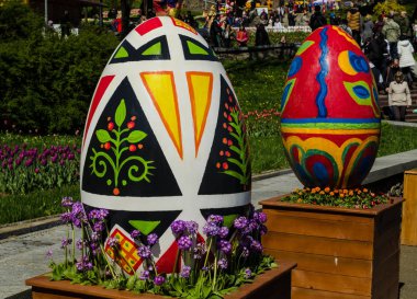 Kiev, Ukrayna - 17 Nisan 2017: Paskalya Halk Festivali, Kiev, Ukrayna
