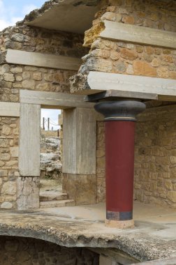 Girit, Yunanistan - 2 Kasım 2017: ünlüsü Knos antik ruines'den