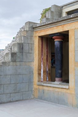 Girit, Yunanistan - Kasım, 2017: Antik ruines'den ünlüsü Knossos Sarayı, Crete