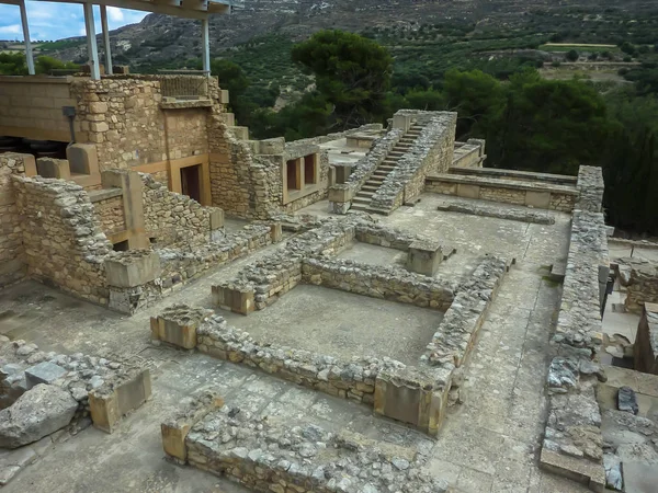 Kreta, Grecja - listopada 2017: starożytne ruines famouse Pałac Knossos na Krecie — Zdjęcie stockowe