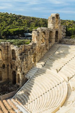 Antik Tiyatro Atina, Yunanistan Herodes Atticus Odeon kalıntıları için Akropolis'e görüntüleyin