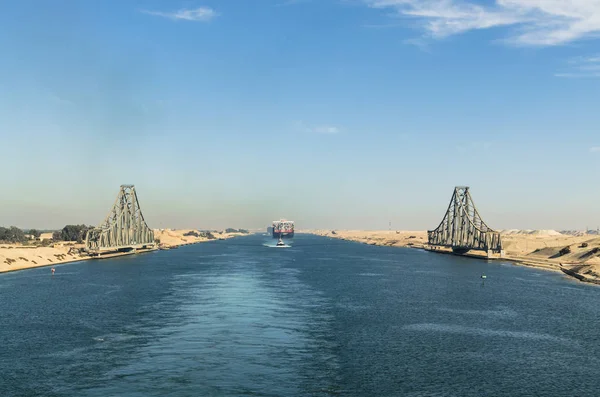 Panoramik El Ferdan demiryolu Köprüsü, Mısır, dünyanın en uzun salıncak köprü 