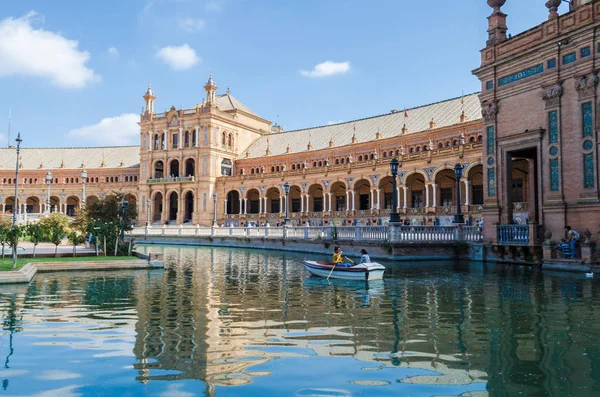 Seville Spain October 2016 Tourists Spain Square Plaza Espana Seville — Stock Photo, Image